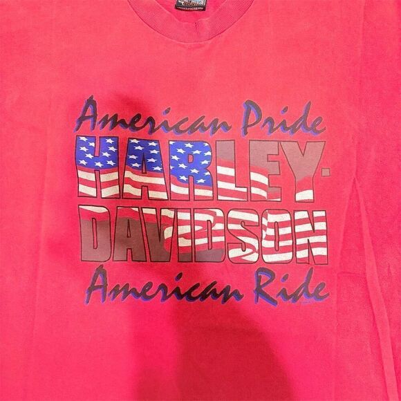 Vintage Harley Davidson Men's American Pride Red Graphic T-Shirt Size‎ XL - Picture 2 of 13